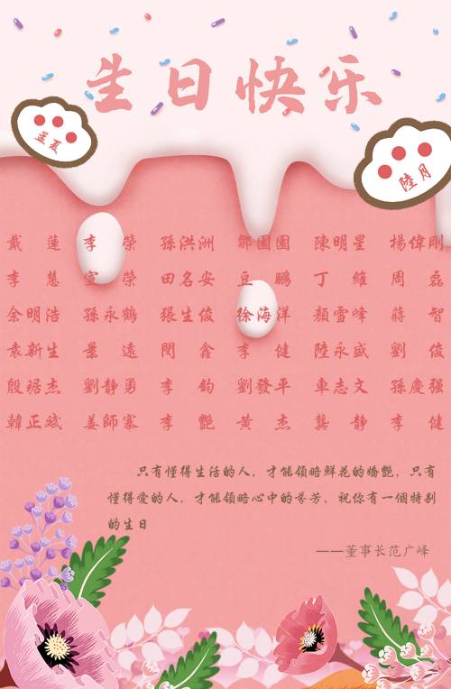 【生日祝?！抗ё?月生日的員工生日快樂(lè )！