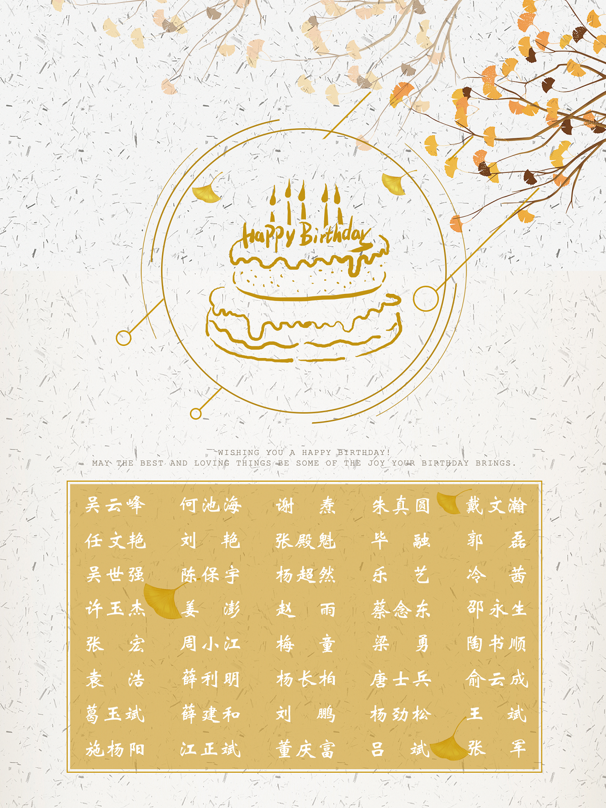 【生日祝?！抗ё?月生日的員工生日快樂(lè )！