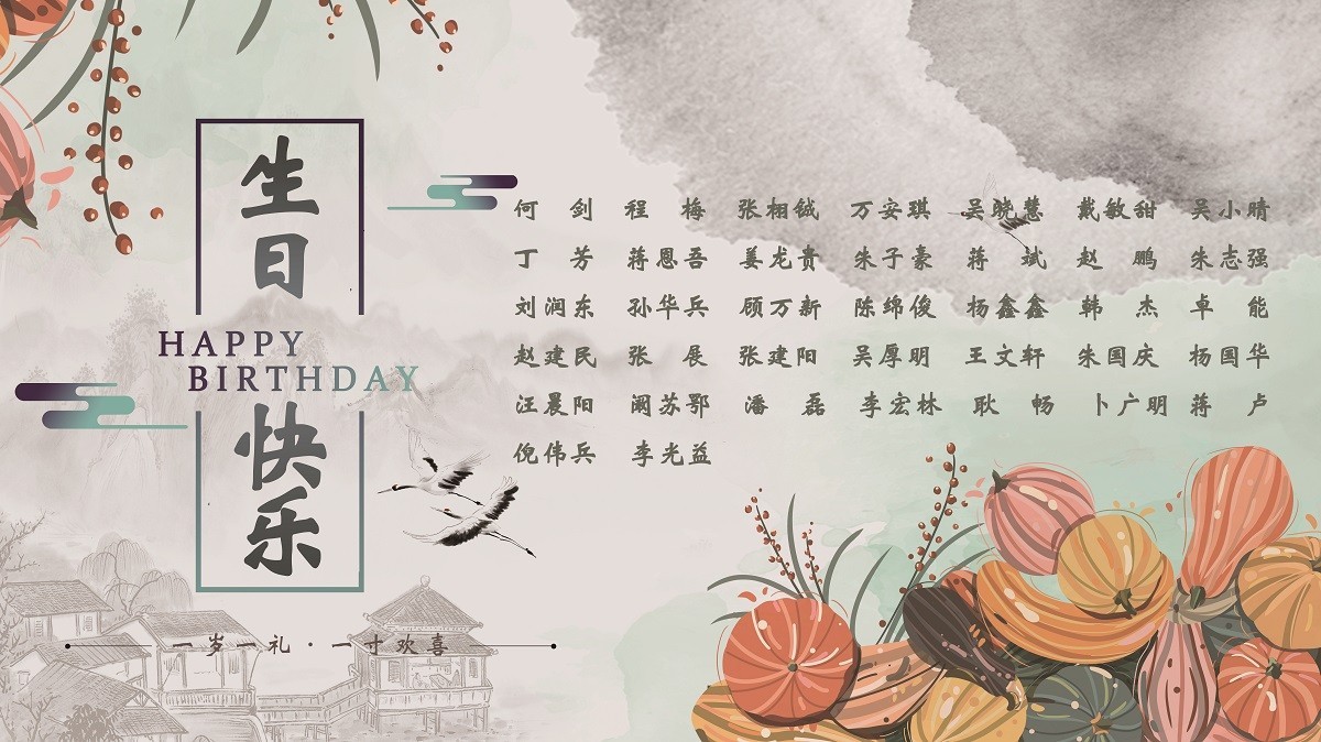 【生日祝?！抗ё?0月生日的員工生日快樂(lè )！