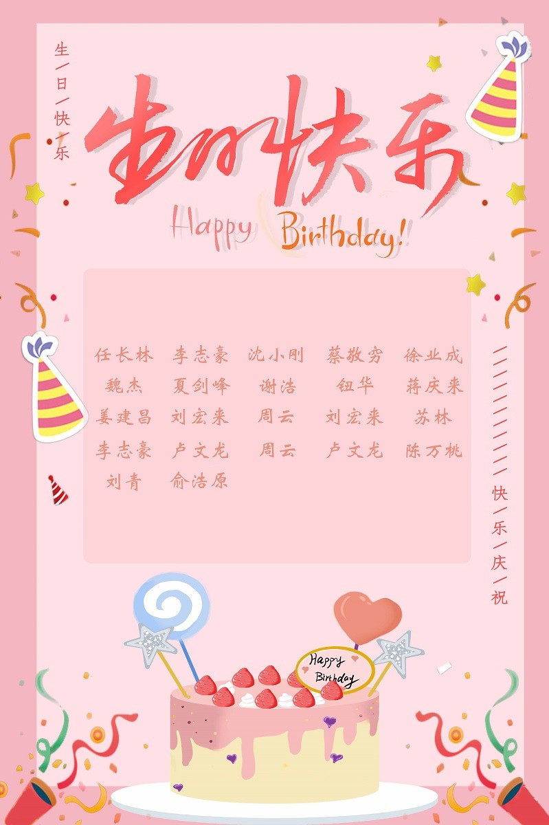 【生日祝?！抗ё?8月生日的員工生日快樂(lè )！